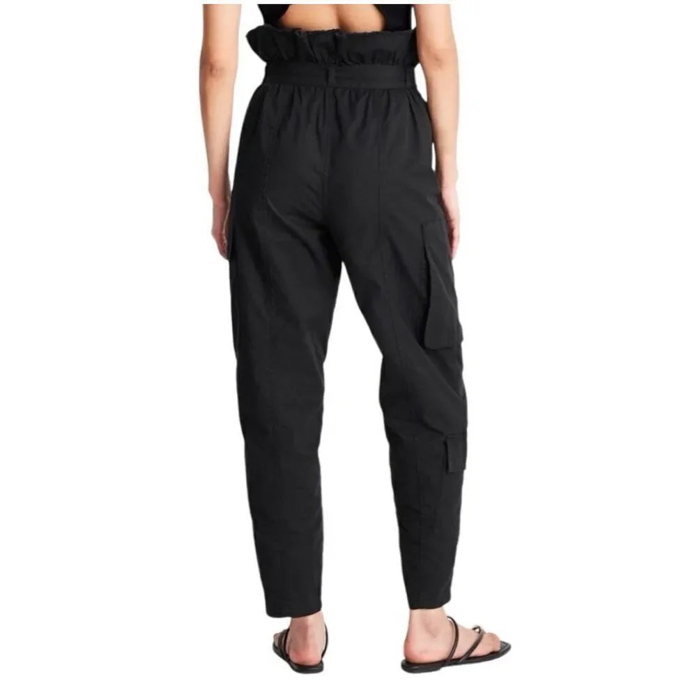 NEW Future Collective Jenny K. Lopez Fold Over Cargo Pants Black 10